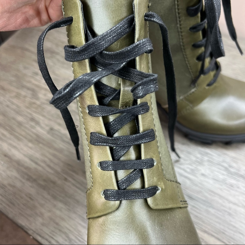 rag & bone Olive Green Lace-Up Combat Moto Boots - Picture 8 of 15